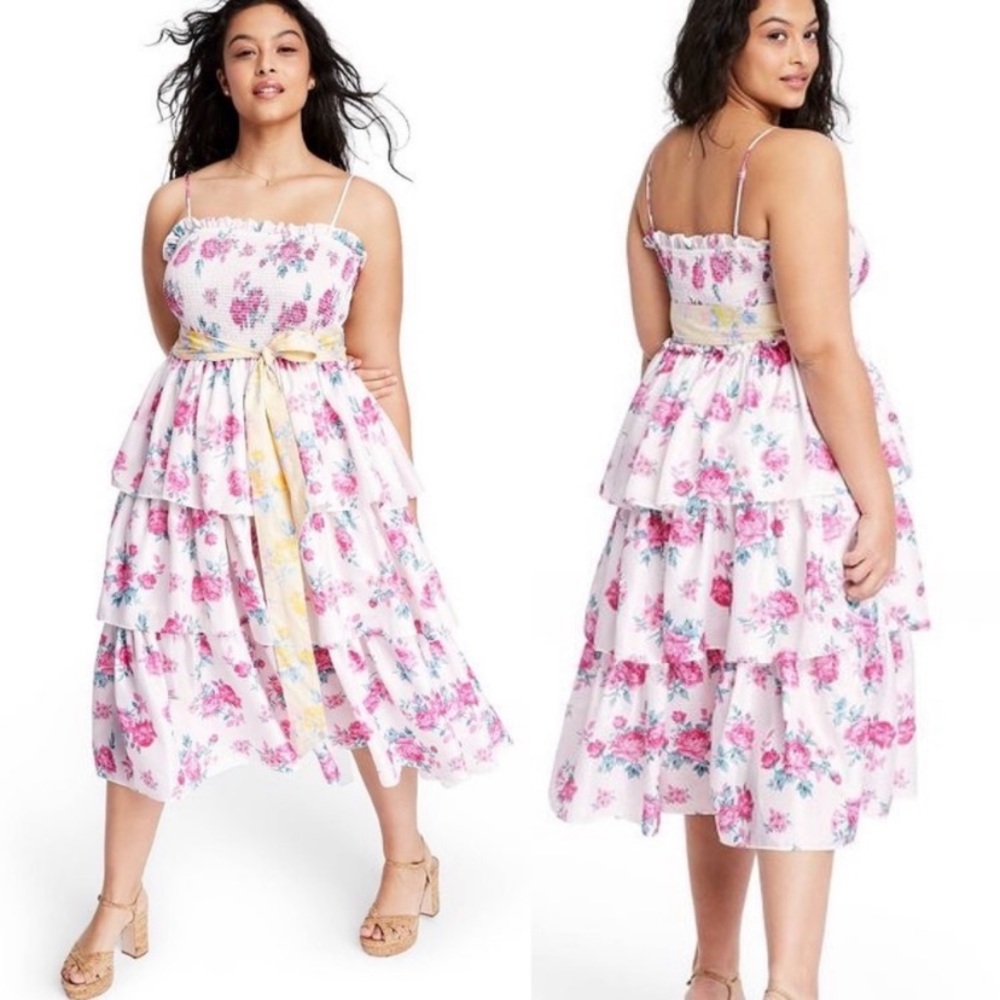 LoveShackFancy X Target Elsie Tiered Smocked Midi Dress